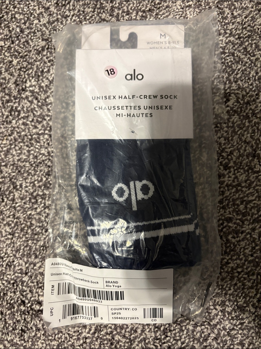 ALO Yoga Unisex Half-Crew Sock